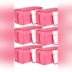 ✨ 6-Pack Pink Moving/Storage Bags. With Handles, Zippers & Visual Windows